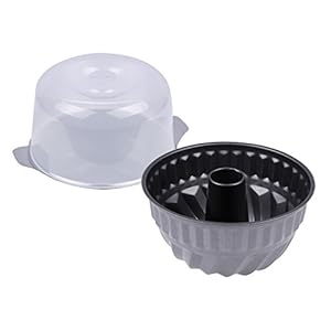 chg Napftaart tulbandenset 3-delig, roestvrij staal, antraciet-metallic, zilver, transparant, 25 x 25 x 13 cm, 3 stuks