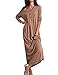 Haola Women's Long Sleeve Scoop Neck Long Dresses Loose Casual Maxi Dress