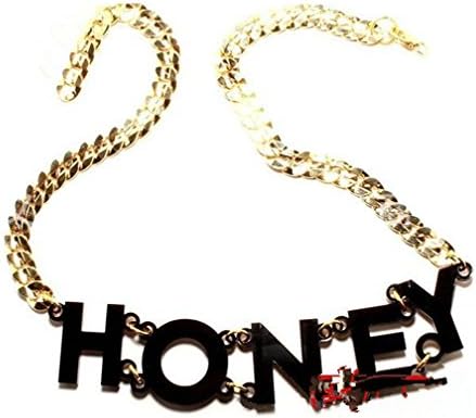 Mygoodie Jewelry Punk HIPHOP acrylic aluminum chain HONEY necklace