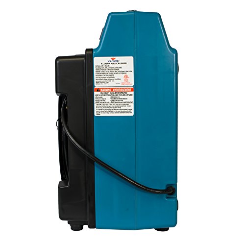 XPOWER X-2480A Professional 3 Stage Filtration HEPA Purifier System, Negative Air Machine, Airbourne Cleaner, Mini Scrubber with Power Outlets for Water Damage Restoration, Home, Commercial Use - Thumbnail 3
