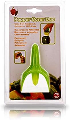 Jalapeño Pepper Corer Duo for Bell Peppers Jalapeno Hot Chili Peppers Onions Twist-to-core Remove Seeds Two-piece Snap Together to Store Dishwasher-safe Plastic