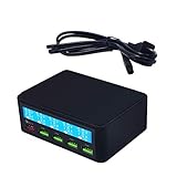 Multi USB Charger,50W 5 Port USB Fast Charger with QC 3.0 Quick Charge LCD Smart Charging Station Hub for Smartphone,Tablet,Power Bank and Multiple Devices (Black)