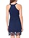 Lamilus Women's Casual Sleeveless Halter Neck Party Lace Mini Dress,Navy Blue,Small