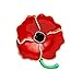 RevoLity Large Poppy Flower Brooch Lapel Badge Pin Gold Brooch for Women Red Enamel Flower Pin Brooch