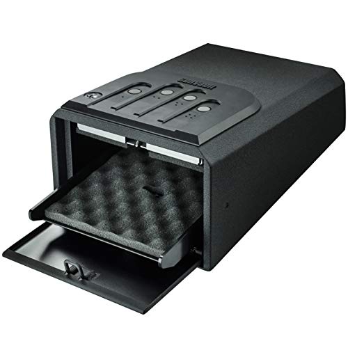 GunVault MiniVault Quick Access Compact Gun Safe with Illuminated No-Eyes Digital Keypad, Auto Slide-Out Drawer and LED Illumination (1 Pistol Capacity) - Thumbnail 4