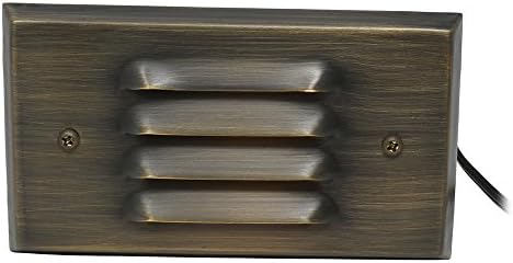 Lightkiwi C7486 Subtle Louvered Step Light for Landscape Lighting, Brass (Light Bulb Not Included)