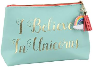 Cloud Nine' I Believe in Unicorns Turquoise Make Up Wash Bag