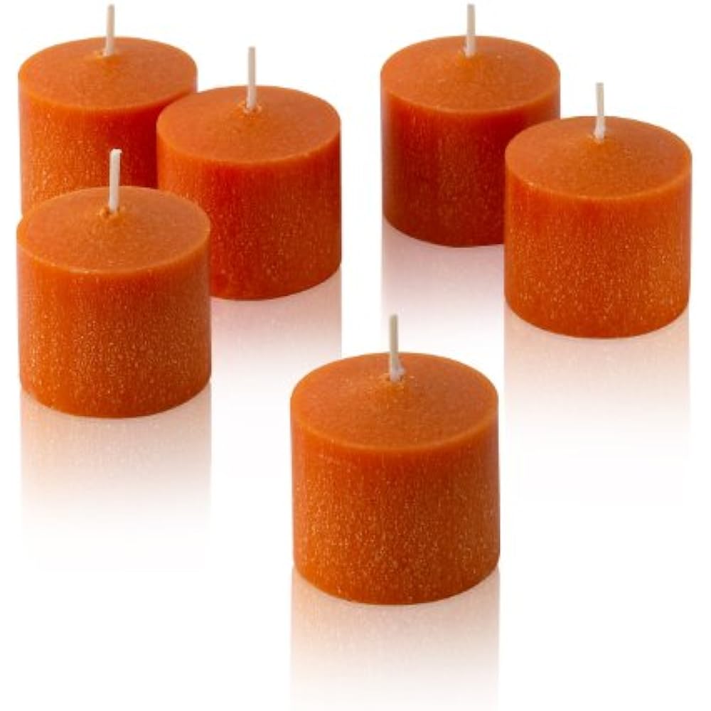 Orange Votive Candles Box Of 72 Unscented 10 Hour Burn Time Bulk For