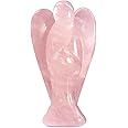 Earth Therapy Pocket Guardian Angel with Serenity Prayer Card - Pink Healing Stone Figurine - Rose Quartz