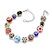 Chuvora Venetian Murano Glass Sphere Multi-Colored Millefiori Flower Bracelet