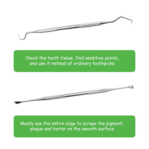KENANLAN Hond Tand Scaler en Scraper Pet Tarter Remover met verschillende hoeken Dubbele Hoofd Rvs Tanden Reiniging… - Afbeelding 7