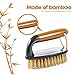 MASTERTOP Bamboo 3PCS Brush Set, Includes Dish, Pan, Floor Brushes, Multifunctional Cleaning for Kitchen, Bathroom, Durable, Ergonomic Handle, Hoop Design