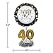 Creative Converting Happy 40th Birthday Balloon Centerpiece Black and Gold for Milestone Birthday - 317306