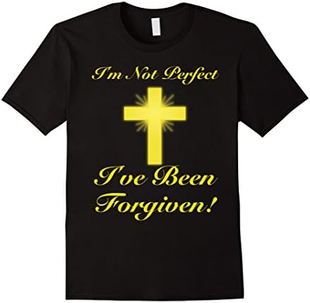 Mens I'm Not Perfect I've Been Forgiven Crucifix Logo T-Shirt 3XL Black