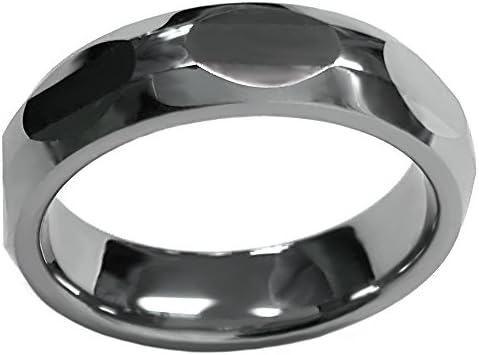 6mm Wedding Rings for Women Mens Tungsten Carbide Facet Cut Design Wedding Bands