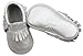 Posh Baby Shoes: Genuine Leather, Hand Made, Durable, Slip-on Baby Moccasins. A Great Gift for Newborns, Infants, and Toddlers. (12-18 Months (5 in), Metallic Silver)