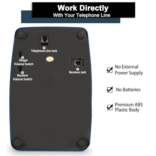 Sangyn Classic Retro Telephone Vintage Style Cord Phone with Push Button Old Fashioned Landline Desk Phone for Home Office Hotel and Bar