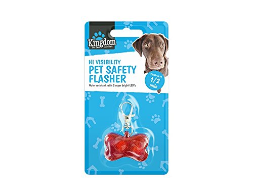 Red Plastic Battery Operated Hi-Visibility Pet Safety Flasher (3 cm x 5 cm) 1 Piece - Water-Resistant, 2 Bright LEDs, Perfect for All Pets
