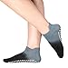 CozTake Yoga Socks Non Slip Skid Pilates Barre Workout Socks With Grips For Women 2 Pairs Grey&Purple