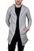 Bleecker & Mercer Men's French Terry Open Cardigan Hooded Sweatshirt-Heather Grey-L