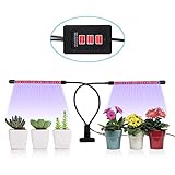 3 Timers 18W Plant Grow Light, GEARGO 5 Dimmable Brightness Levels Grow Bulbs for Indoor Plants, Vegetables, Tomatoes, Lettuce