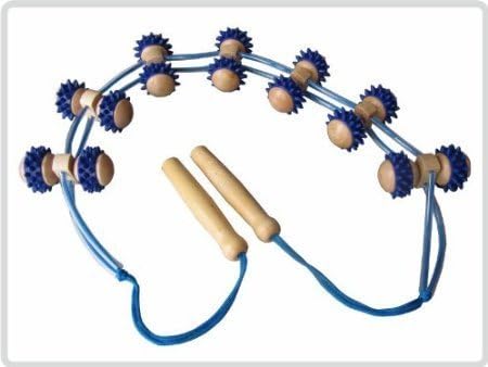 Back massage roller Rope roller massage roller band back made from wood and by Saniversum UG