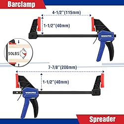 WORKPRO 8-Piece Clamp Set for Woodworking, 4-pack