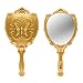PROBEAUTIFY Decorative Hand Held Mirror | Butterfly Design with Handle | Lightweight & Folding | 180 Degrees Portable Travel Makeup Mirror (Gold)