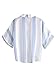 MakeMeChic Women's Striped Crop Tops Knot Front Casual Blouse