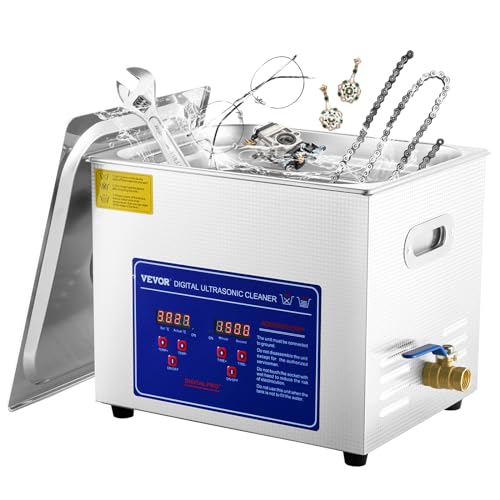 Professioneller Ultraschallreiniger 10 L, Ultraschall Reinigungsgerät mit Digitalem Timer & Heizung, Schmuckreiniger 40 kHz Ultraschallreinigungsmaschine für Brillen, Uhren, Ringe & Kleinteile