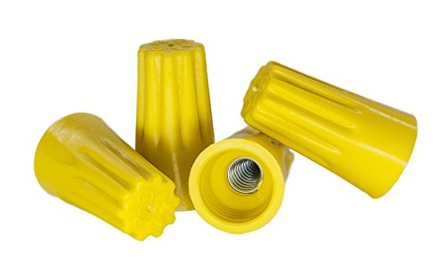 500 PCS Yellow Wire Connector, P4 Type Easy Twist-On Ribbed Cap - UL and CSA Listed