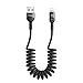mcdodo Anti Winding Cable, LED Coiled Cord Nylon Braided Sync Charge USB Data 6FT/1.8M Cable Compatible New iPhone 14/13/12/11 Pro Max (Black, 6FT/1.8M)