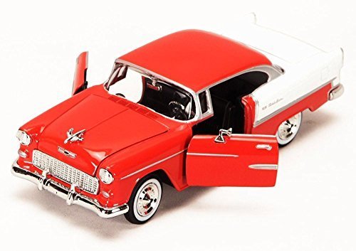 Motormax 1955 Chevy Bel Air 1/24 Scale Diecast Model Car Red