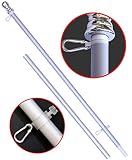 American Signature Flag Pole 6 Ft - Heavy Duty Aluminum Spinning Tangle Free Flagpole for Sale Wall Mount Flagpole for Residential or Commercial. (Silver, 6')