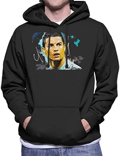 Sidney Maurer Original Portrait of Footballer Cristiano Ronaldo Men's Hooded Sweatshirt
