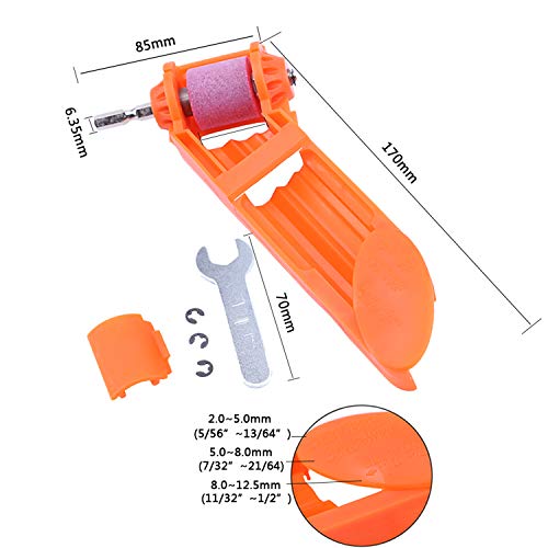 Drill Bit Sharpener for 2-12.5mm Bits,Corundum Grinding Wheel Portable Electric Power Drill Auxiliary Tool