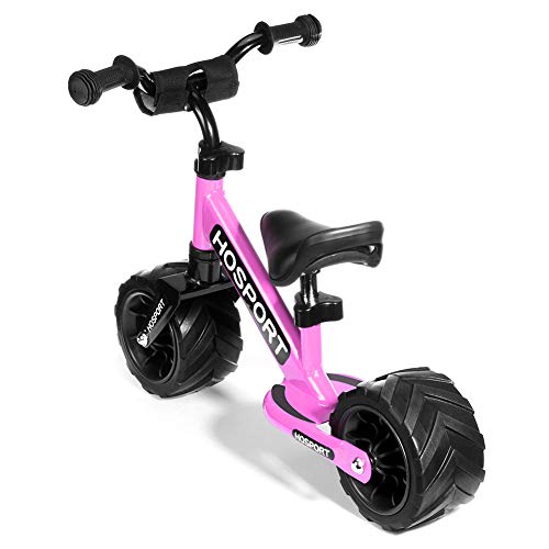 HOSPORT Toddler Balance Bike for Ages 18 Months to 3.5 Years Kids No Pedal Bicycle with Carbon Steel Frame, Adjustable Handlebar and Seat - Safe Riding for First Birthday Gift (Pink)