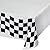 Race Car Party Bundle - Black and White Party Plastic Tablecloth, 8 Checkered Round Paper Plates 8 cups 16 Napkins