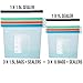 JSD 6 Pack Reusable Silicone Food Storage Bags | Leak Proof | Air Tight Seal | Food Saver | Eco-Friendly Food Preservation Bags | Works Great For Heating | Steaming | Freezing | 2 FREE EXTRA SEALERS