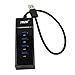 THZY USB 3.0 4-Port HUB, Bus-Powered 3.0 4-Port HUB with Built-in 1ft USB Cable