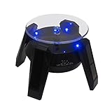 Leadleds Exquisite New Black Solar Powered Display Stand Rotating Turntable with LED Light + (Colored Unit Packing Box) (Office Product)