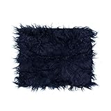 OULII Baby Photo Props Soft Fur Quilt Photographic Mat DIY Newborn Baby Photography Wrap-BAby Photo Props Favors (Navy Blue)