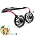 GNYO Portable USB Fan - Hand Free Personal Mini Fan with 2000mAh Rechargeable Battery Neck Fan with 3 Speeds 360 Degree Adjustment Head for Outdoor Office Travel Camping (Black)