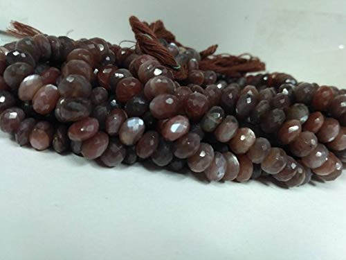 LOVEKUSH 50% uit edelsteen sieraden 1 Strand natuurlijke chocolade of koffie maansteen facet Rondelle 8-8,5 MM kralen 13… - Afbeelding 3