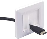 VCE White Single Gang Brush Faceplate Wall Plate for Cable Management - 2 Pack view 4