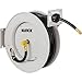 Klutch Auto Rewind Air Hose Reel - With 3/8in. x 50ft. Rubber Hose, Max. 300 PSI