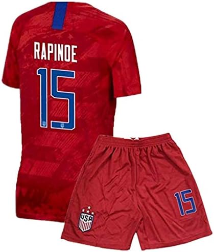 ZIJIW Rapinoe 15 Away Soccer T Shirt with Short Set for Mens Red