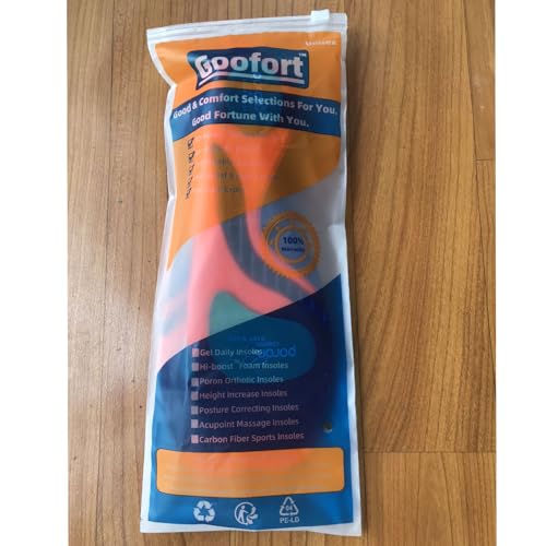 Goofort Plantar Fasciitis Gel Insoles Arch Support Orthotic Insole 7-Times-Shock-Protection 3D-Xpain™-Poron for Heel Pain Metatarsal Orthopedic Flat feet Sports Work Comfort Women Men Shoe Inserts