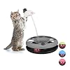 Relaxdays Katzenspielzeug mit Maus, Kugelbahn, Ball mit Glöckchen, Cat Toy, interaktiv, Training & Beschäftigung, grau