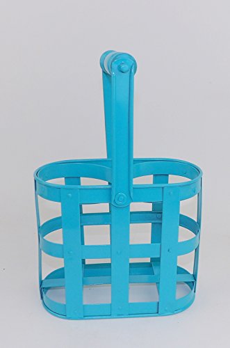 Wine Rack Bar Cart Display Vintage Wood Bottle Aqua - Thumbnail 4
